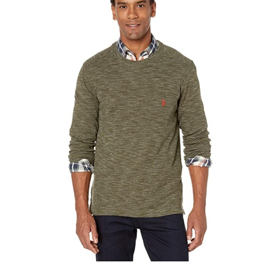 U.S. POLO ASSN.Long Sleeve Space Dye Crew - Picture 2 of 3